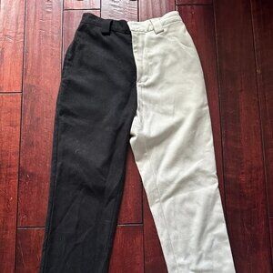 Fashion Brand Company XS Black and White Two Tone Trousers